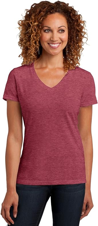 Women's Perfect Blend V Neck Tee Heathered Red